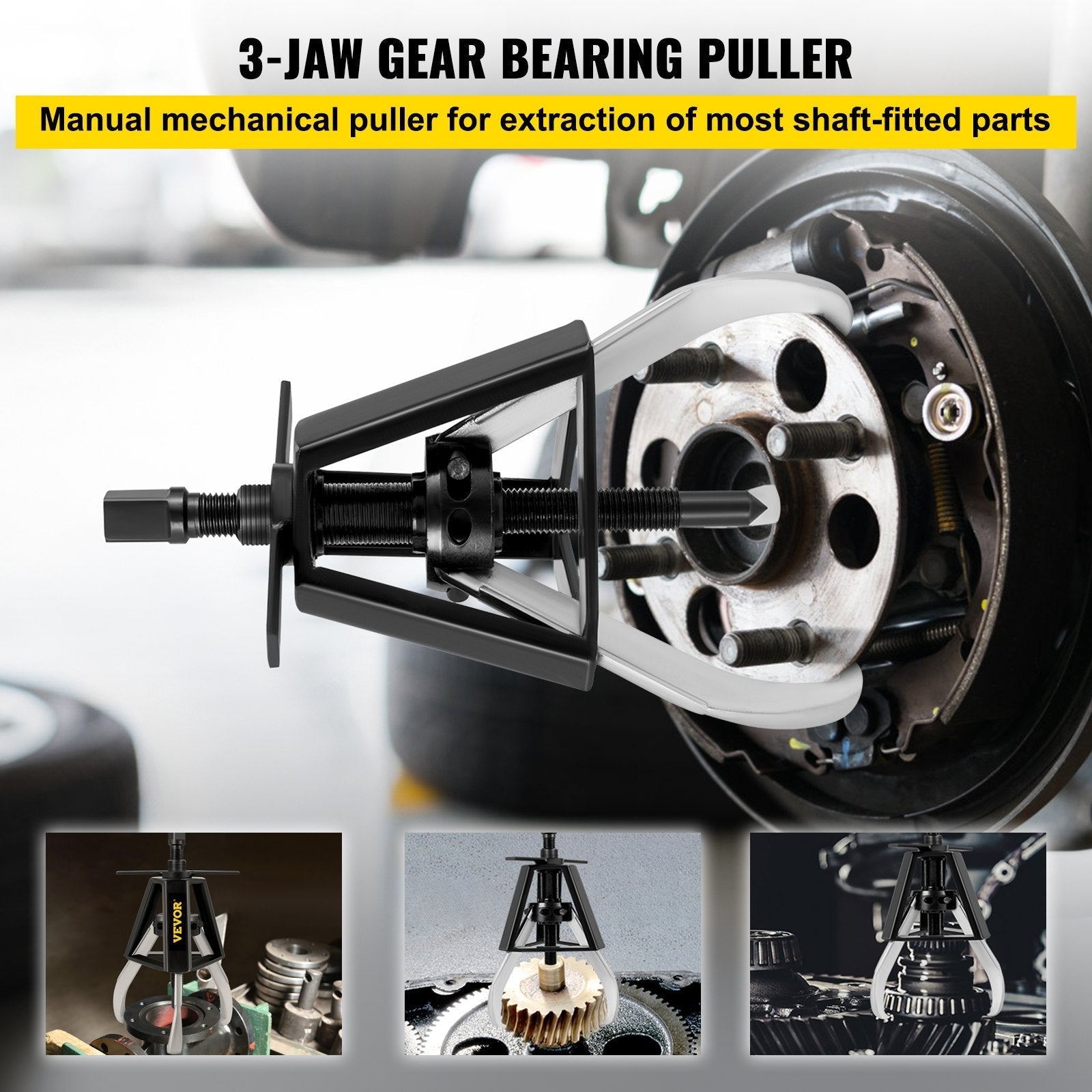 VEVOR 3 Jaw Gear Puller, 10 Ton/22040 LBS Capacity Manual Puller,11\