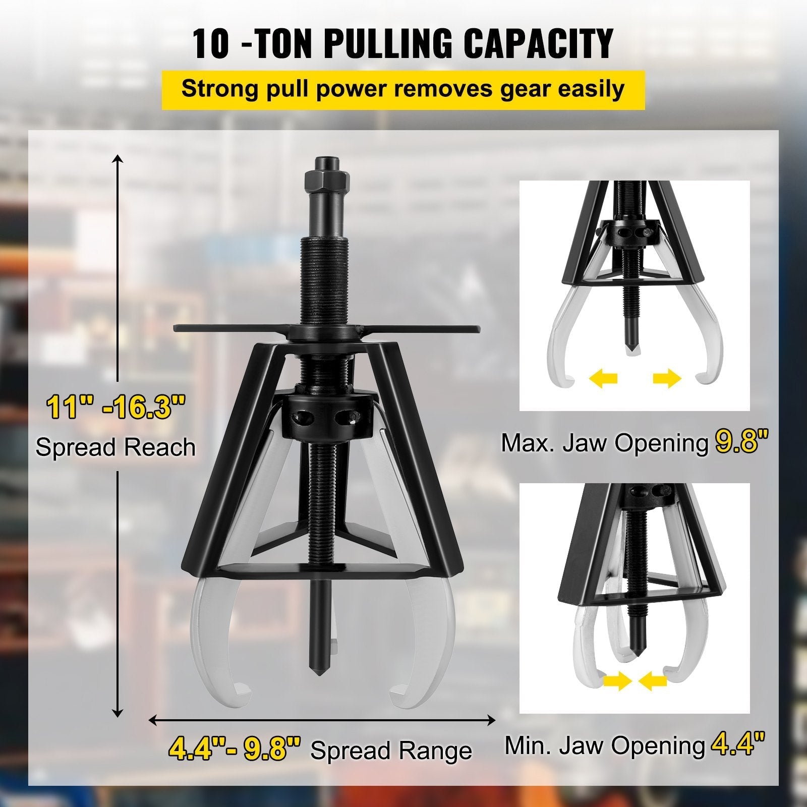 VEVOR 3 Jaw Gear Puller, 10 Ton/22040 LBS Capacity Manual Puller,11\