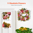 VEVOR Artificial Decorative Wreath 19 in Pink Peonies Hydrangeas Year Round