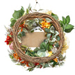 VEVOR Artificial Decorative Wreath 24 in Red Orange Yellow Hydrangeas Roses