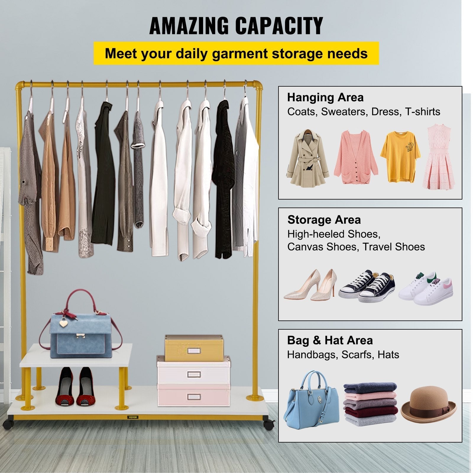 VEVOR Clothing Garment Rack, 47.2