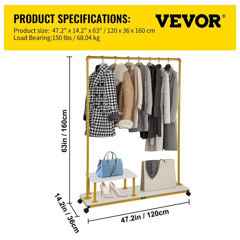 VEVOR Clothing Garment Rack, 47.2