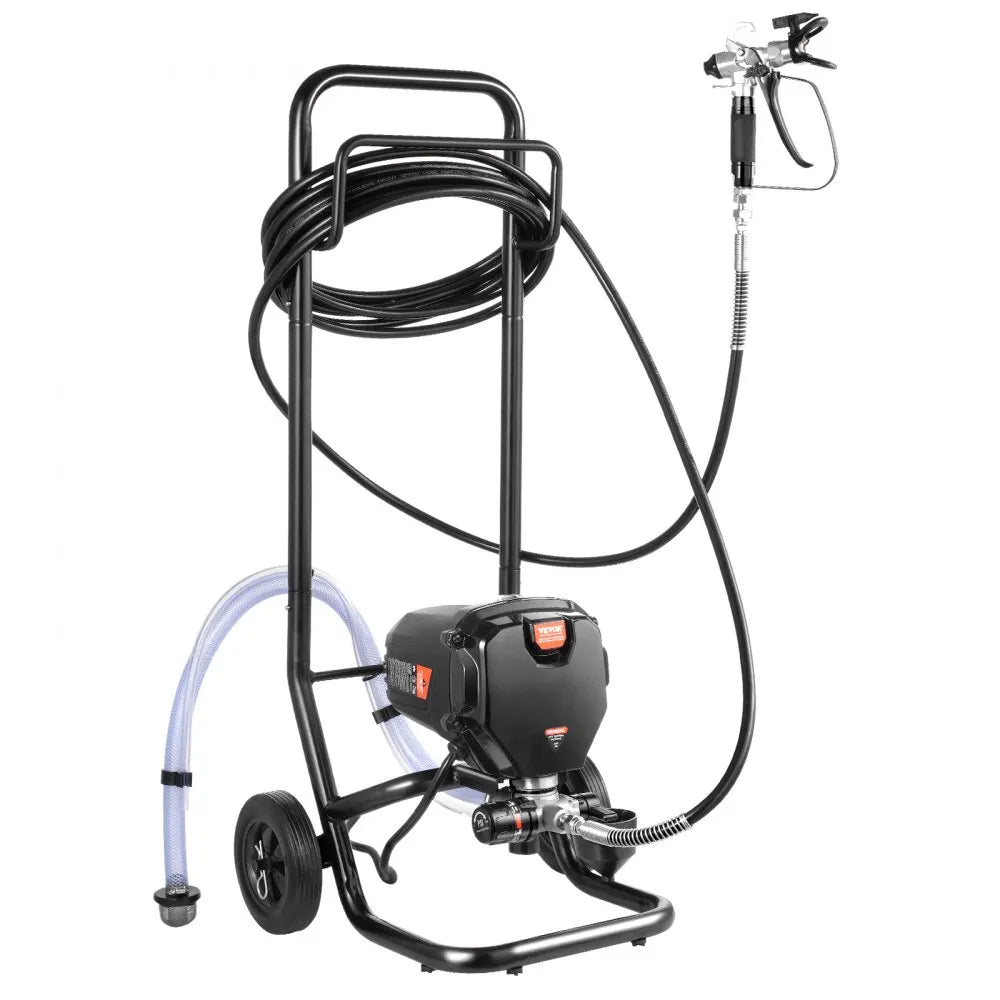 VEVOR Stand Airless Paint Sprayer, 750W 3000PSI High Efficiency Electric Airless Sprayer With Cart, Fine And Even Painting Effect, Paint Sprayers for Home Interior and Exterior Furniture and Fences