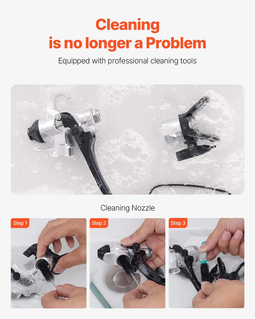 VEVOR Stand Airless Paint Sprayer, 750W 3000PSI High Efficiency Electric Airless Sprayer, Fine And Even Painting Effect, Handheld Paint Sprayers for Home Interior and Exterior Furniture and Fences