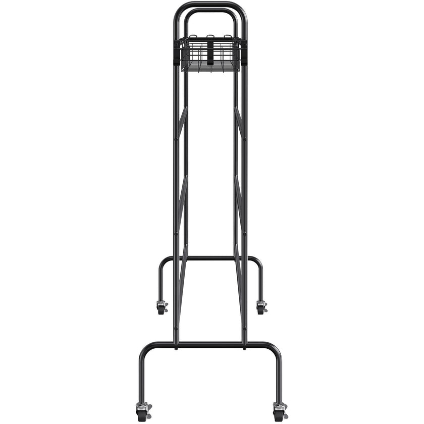 VEVOR Basketball Rack, 4-Layers Rolling Basketball Shooting Training Stand, Sports Equipment Storage Organizer with Wheels, Hooks and Baskets, Garage Ball Storage Holder for Football Soccer Volleyball