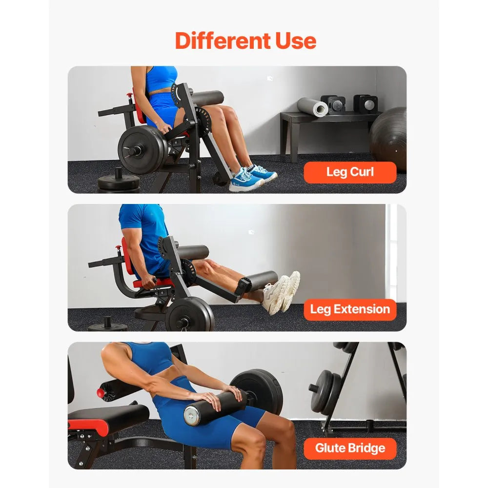 VEVOR Leg Extension and Curl Machine Lower Body Special Leg Exercise Bench Gym