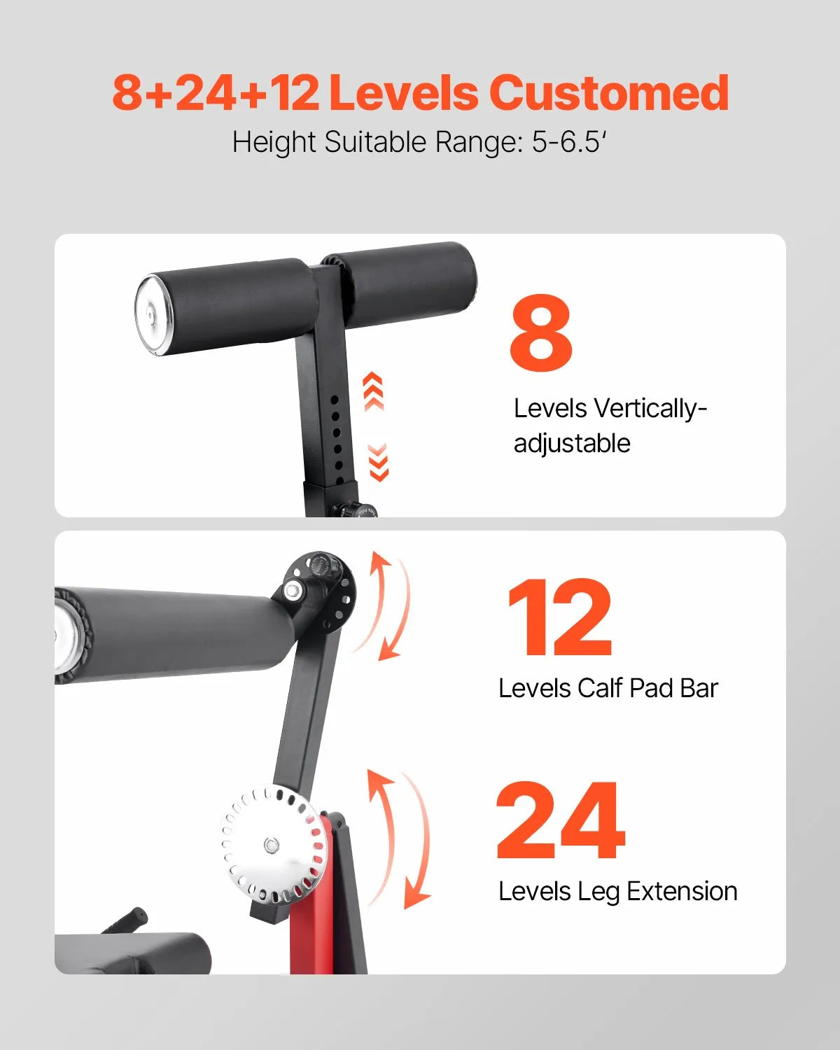 VEVOR Leg Extension and Curl Machine Seated Leg Rotary Extension Bench 550lbs