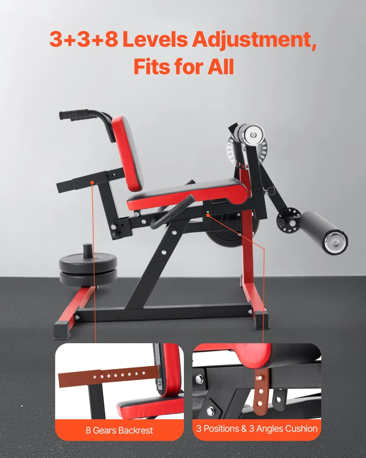 VEVOR Leg Extension and Curl Machine Seated Leg Rotary Extension Bench 550lbs