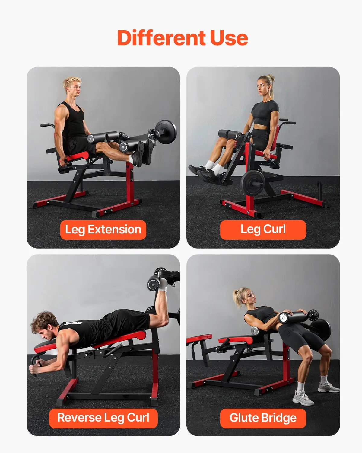 VEVOR Leg Extension and Curl Machine Seated Leg Rotary Extension Bench 550lbs