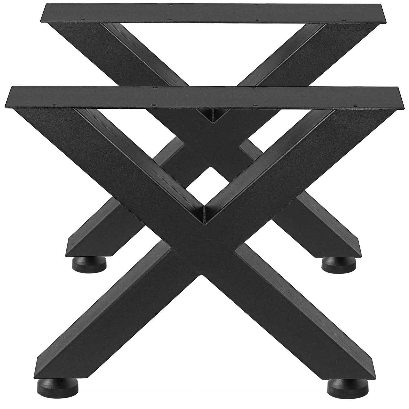 15.7”x15.5” 2pc Table Leg x-style Black Steel Diy Office Table Legs Heavy Duty