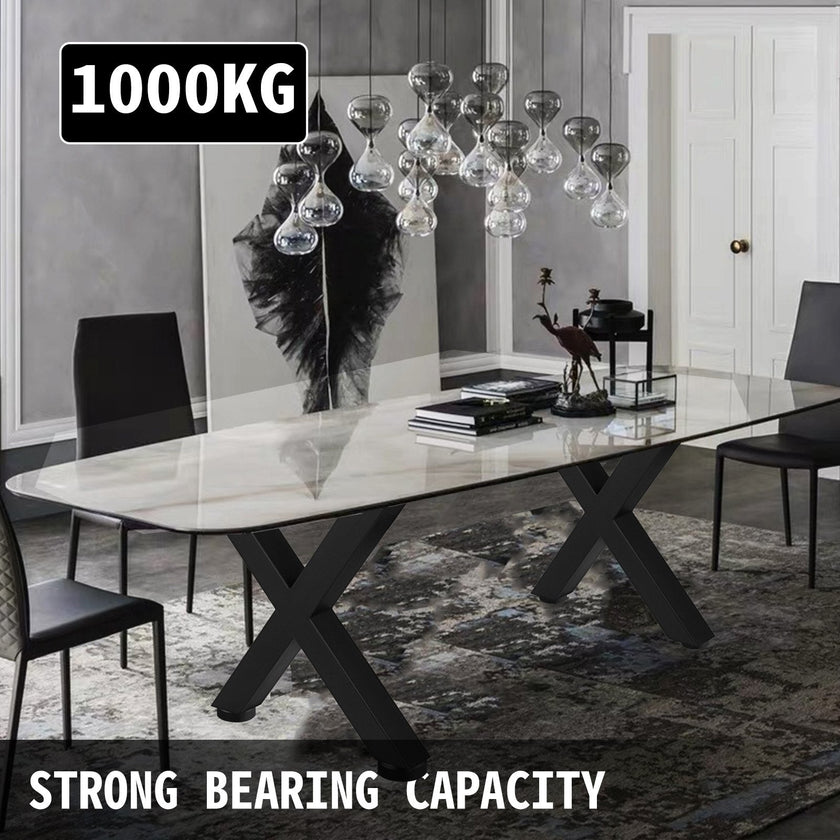 15.7”x15.5” 2pc Table Leg x-style Black Steel Diy Office Table Legs Heavy Duty