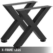 15.7”x15.5” 2pc Table Leg x-style Black Steel Diy Office Table Legs Heavy Duty