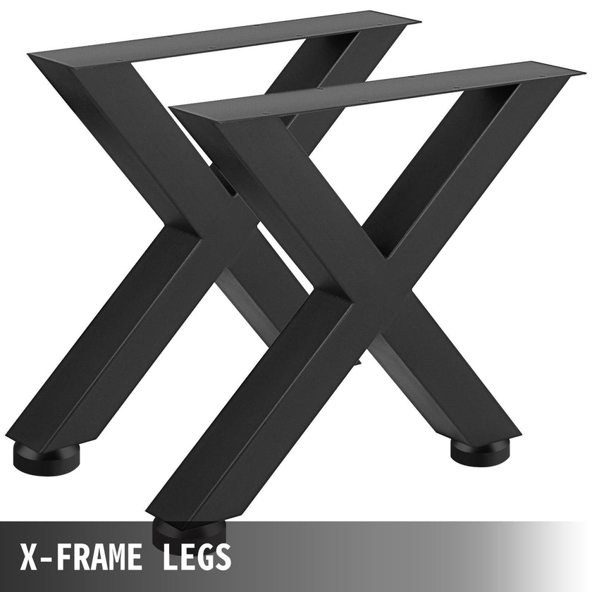 15.7”x15.5” 2pc Table Leg x-style Black Steel Diy Office Table Legs Heavy Duty