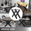 15.7”x15.5” 2pc Table Leg x-style Black Steel Diy Office Table Legs Heavy Duty