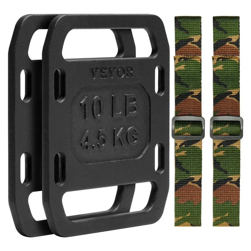VEVOR Cast Iron Ruck Weights for Rucking Weight Plate with Handle 10LB Pairs
