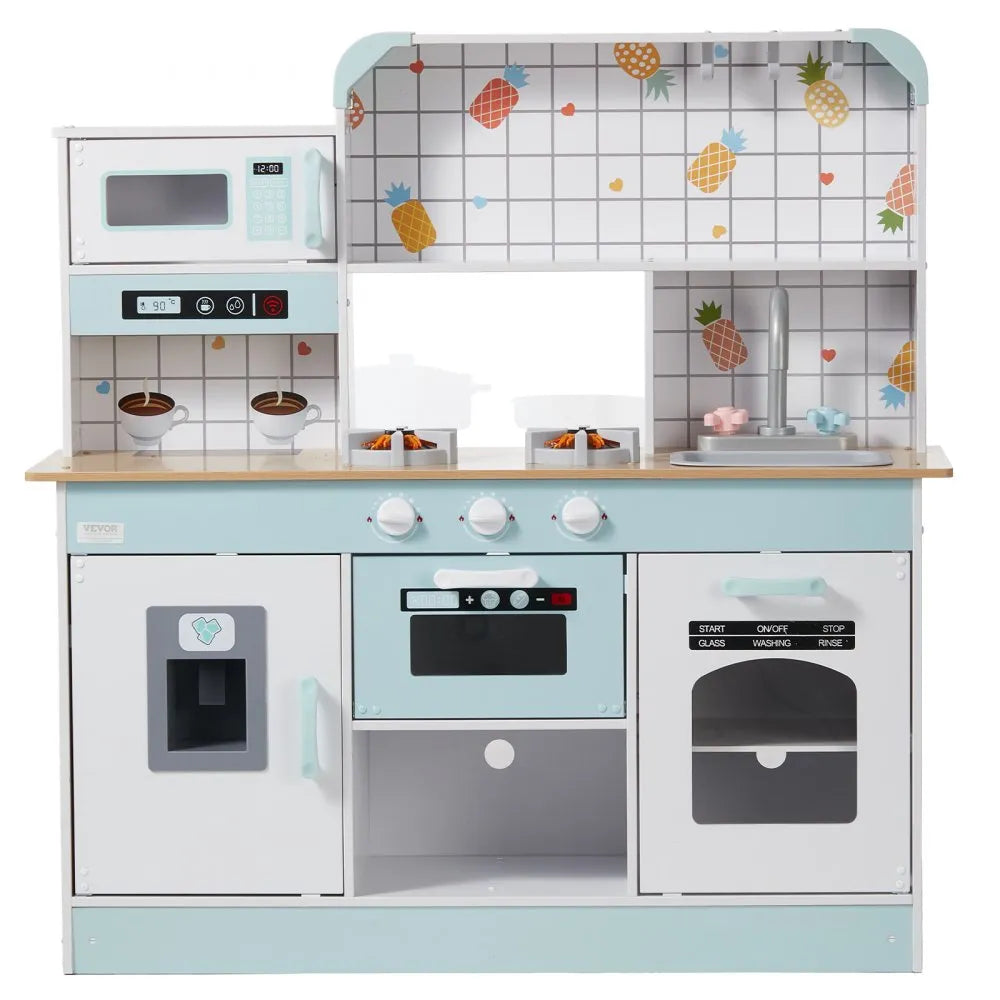 VEVOR Kitchen Playset Kids Pretend Cooking Play Toy 24 Piece Accessories White