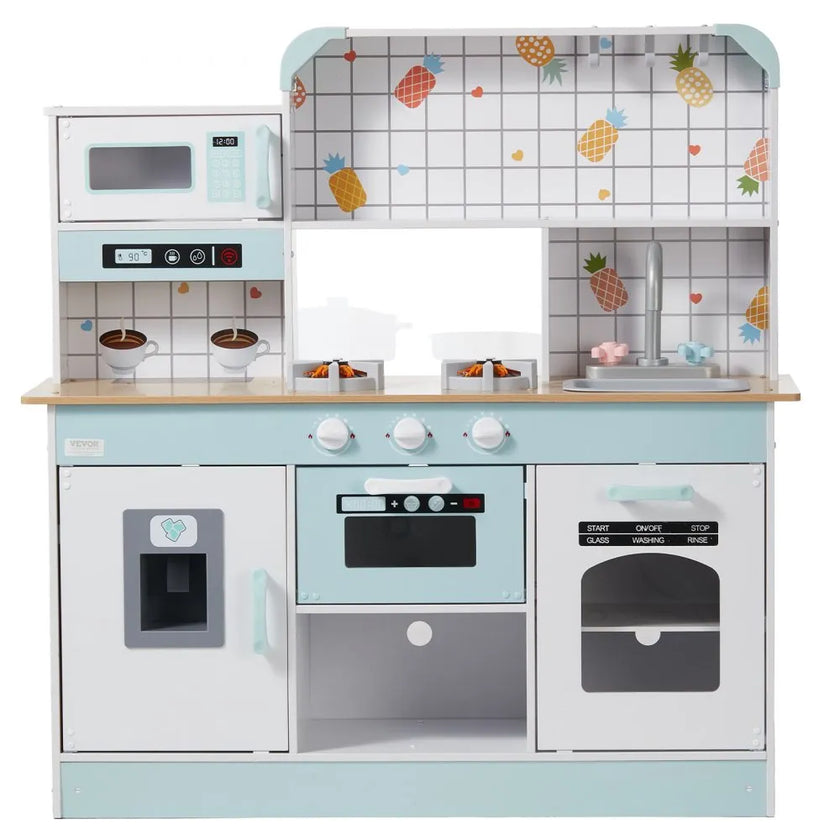 VEVOR Kitchen Playset Kids Pretend Cooking Play Toy 24 Piece Accessories White