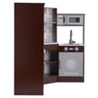 VEVOR Kitchen Playset Kids Pretend Cooking Play Toy 24 Piece Accessories Brown