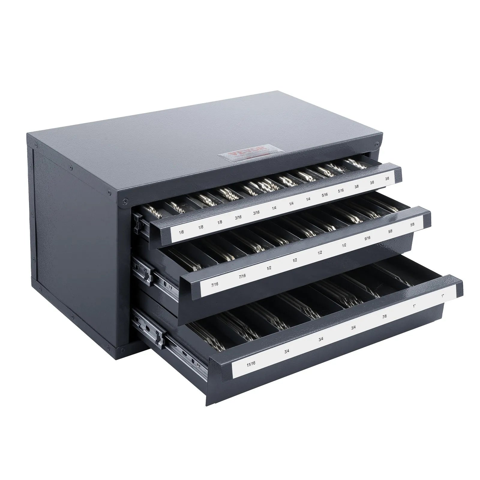 VEVOR End Mill Dispenser Cabinet, Three-Drawer End Mill Organizer Cabinet for 1/8
