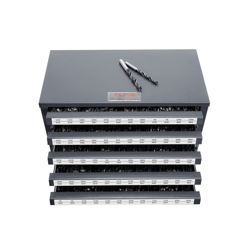 VEVOR Drill Bit Dispenser Cabinet, Five-Drawer Drill Bit Organizer Cabinet for 33/64