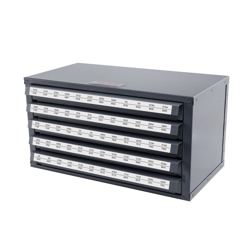 VEVOR Drill Bit Dispenser Cabinet, Five-Drawer Drill Bit Organizer Cabinet for 33/64