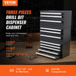 VEVOR Drill Bit Dispenser Cabinet, 3 Pieces Three-Drawer for 1/16