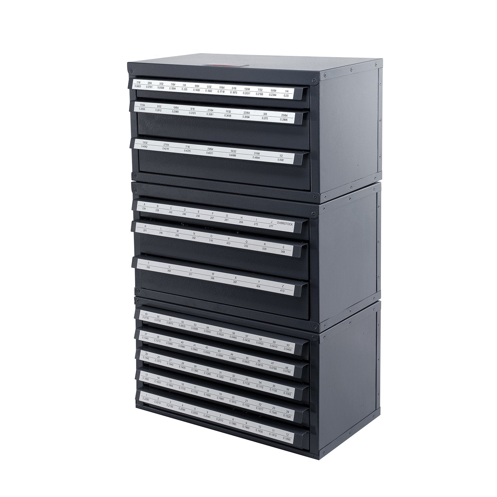 VEVOR Drill Bit Dispenser Cabinet, 3 Pieces Three-Drawer for 1/16