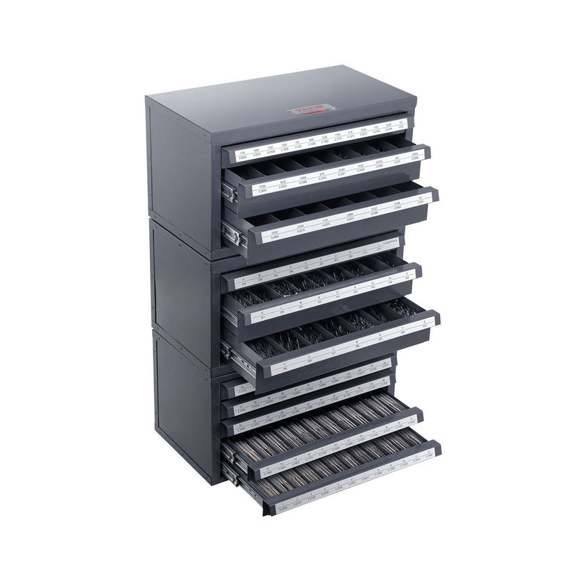VEVOR Drill Bit Dispenser Cabinet, 3 Pieces Three-Drawer for 1/16