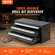 VEVOR Drill Bit Dispenser Cabinet, Three-Drawer Drill Bit Organizer Cabinet for 1/16