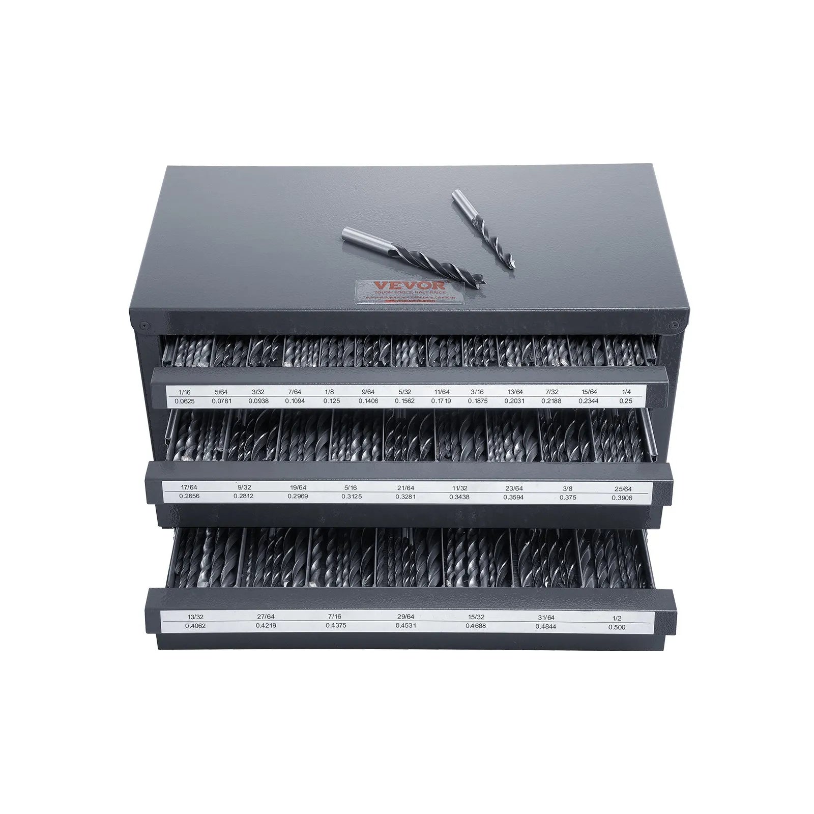 VEVOR Drill Bit Dispenser Cabinet, Three-Drawer Drill Bit Organizer Cabinet for 1/16