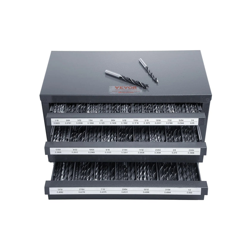 VEVOR Drill Bit Dispenser Cabinet, Three-Drawer Drill Bit Organizer Cabinet for 1/16