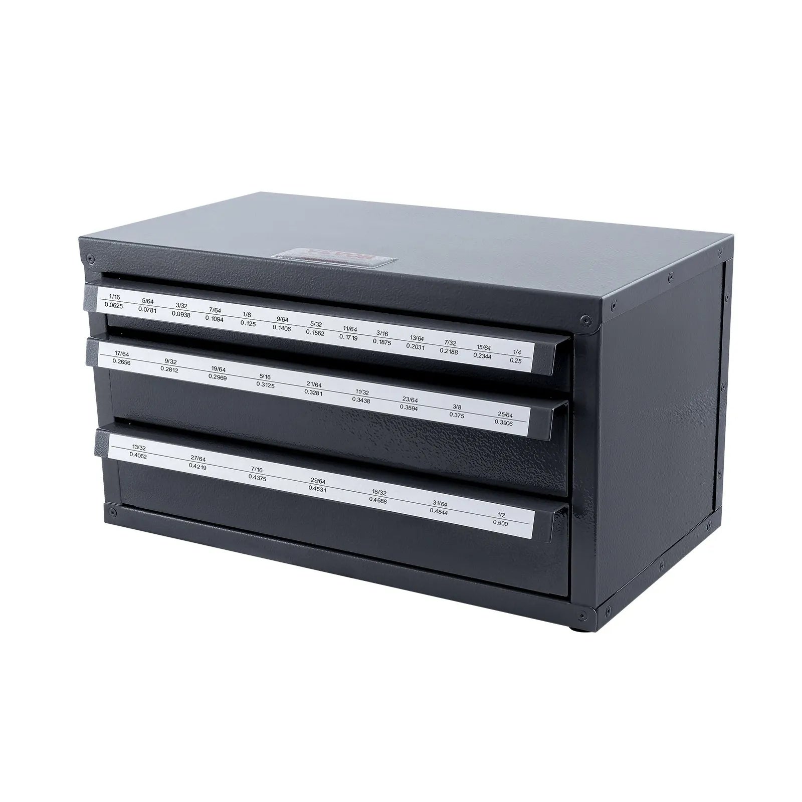 VEVOR Drill Bit Dispenser Cabinet, Three-Drawer Drill Bit Organizer Cabinet for 1/16