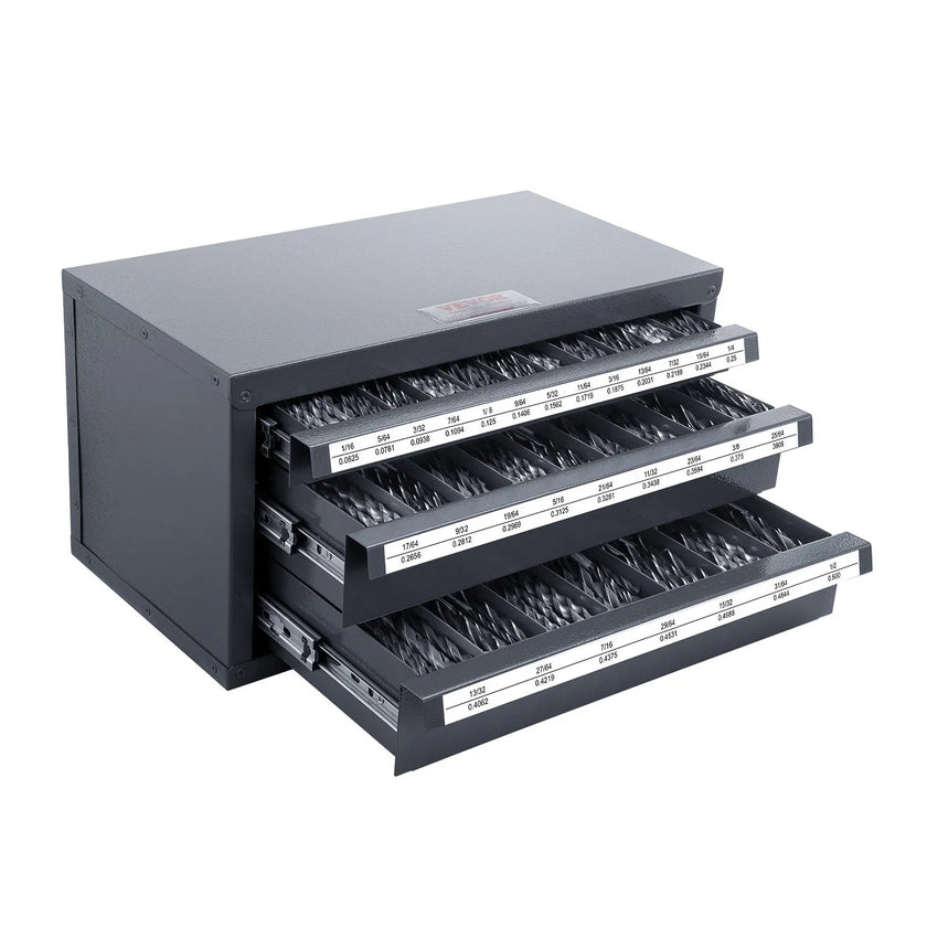 VEVOR Drill Bit Dispenser Cabinet, Three-Drawer Drill Bit Organizer Cabinet for 1/16