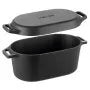 VEVOR 3.5 Qt Enameled Cast Iron Dutch Oven with Lid, Heavy-Duty Bread Baking & Braising Pot, Oven Safe to 500°F, Induction Compatible, Black