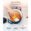 VEVOR 6 Qt Enameled Cast Iron Dutch Oven with Lid, Heavy-Duty Bread Baking & Braising Pot, Oven Safe to 500°F, Induction Compatible Cookware, Blue