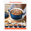 VEVOR 6 Qt Enameled Cast Iron Dutch Oven with Lid, Heavy-Duty Bread Baking & Braising Pot, Oven Safe to 500°F, Induction Compatible Cookware, Blue