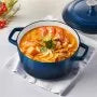VEVOR 6 Qt Enameled Cast Iron Dutch Oven with Lid, Heavy-Duty Bread Baking & Braising Pot, Oven Safe to 500°F, Induction Compatible Cookware, Blue
