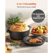 VEVOR 5 Qt Cast Iron Dutch Oven for Bread Baking, 2-in-1 Pre-Seasoned Dutch Oven with Skillet Lid, Proofing Basket & Baking Accessories Included, Oven Safe to 500°F