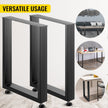 VEVOR Black Metal Table Legs Set of 2 Steel Table Legs 28x23 Inch Dining Table Legs Office Table Legs Computer Desk Legs Steel Bench Legs Country Style Table Legs DIY Furniture Legs