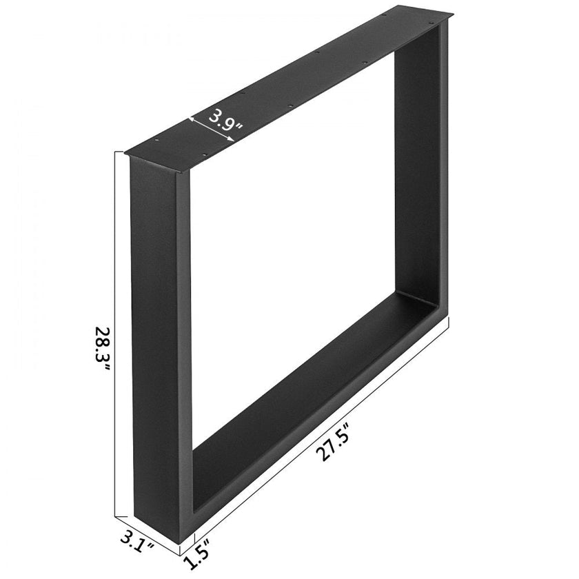 VEVOR 28x27x3.1 Inch Set of 2 Steel Table Legs, 28 Height 27 Wide Dining Table Legs,Heavy Duty 3.1