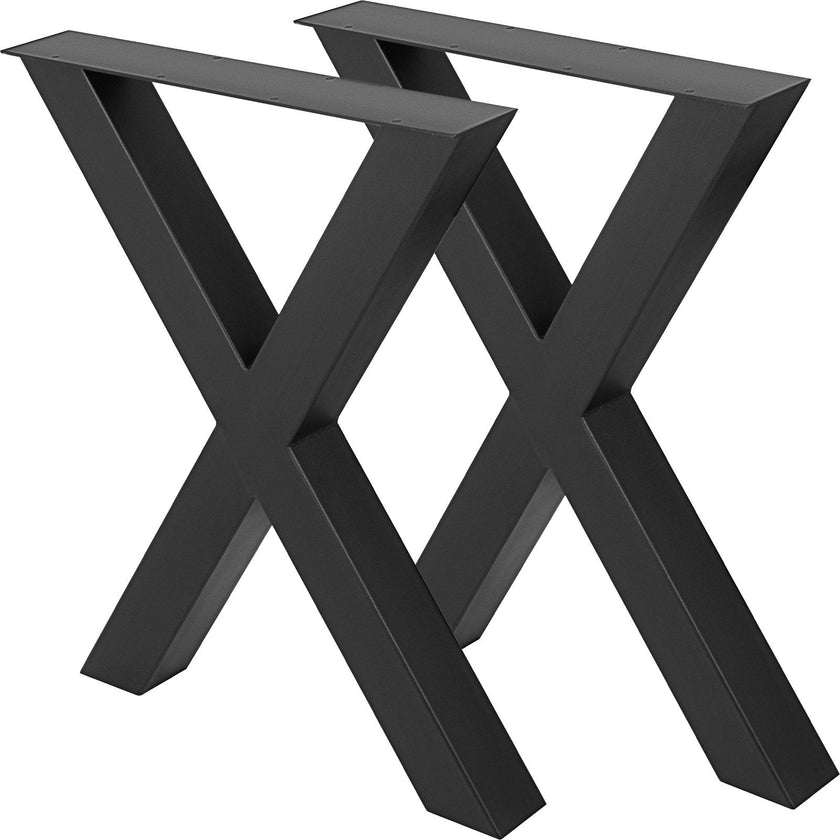 Stainless Metal Table Legs X Shape For Dining Table Desk 2pc Heavy Duty 28