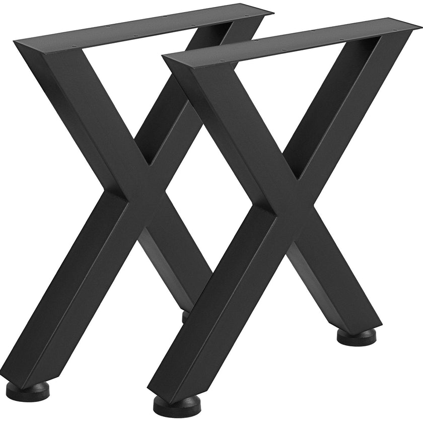 Stainless Metal Table Legs X Shape For Dining Table Desk 2pc Heavy Duty 28