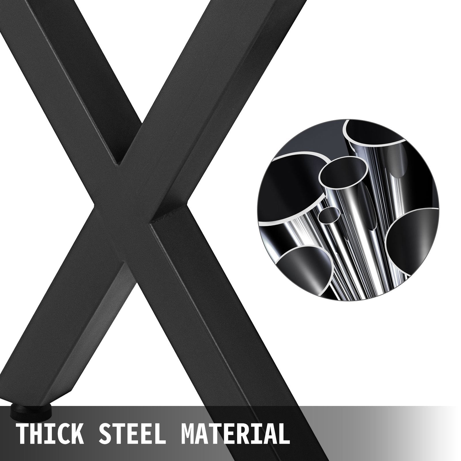 Stainless Metal Table Legs X Shape For Dining Table Desk 2pc Heavy Duty 28
