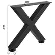 Stainless Metal Table Legs X Shape For Dining Table Desk 2pc Heavy Duty 28