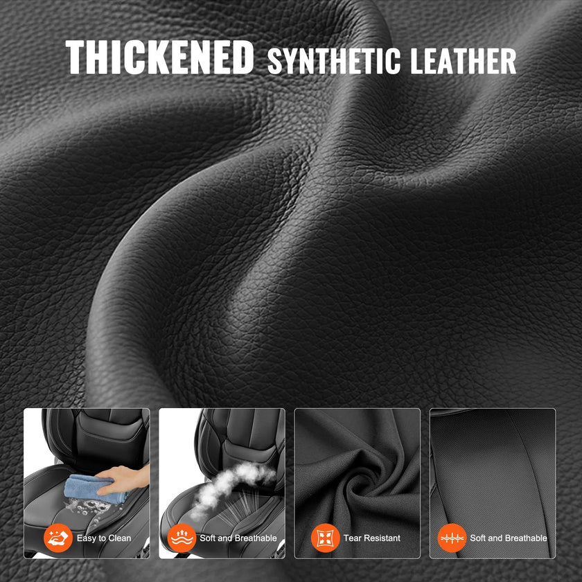 VEVOR Seat Covers, Universal Car Seat Covers Full Set Seats, Front and Rear Seat, 13pcs Faux Leather Seat Cover, Full Enclosed Design, Detachable Headrest and Airbag Compatible, for Most Car SUV Truck