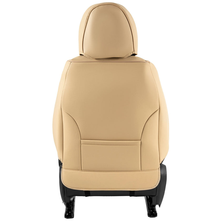 VEVOR Seat Covers, Universal Car Seat Covers Front Seats, 6pcs Faux Leather Seat Cover, Full Enclosed Design, Detachable Headrest and Airbag Compatible, for Most Cars SUVs and Trucks Beige
