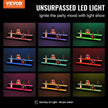 VEVOR LED Lighted Liquor Bottle Display, 2 Tiers 30 Inches, Illuminated Home Bar Shelf with RF Remote & App Control 7 Static Colors 1-4 H Timing, Acrylic Drinks Lighting Shelf for Holding 16 Bottles