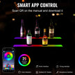 VEVOR LED Lighted Liquor Bottle Display, 2 Tiers 30 Inches, Illuminated Home Bar Shelf with RF Remote & App Control 7 Static Colors 1-4 H Timing, Acrylic Drinks Lighting Shelf for Holding 16 Bottles