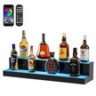 VEVOR LED Lighted Liquor Bottle Display, 2 Tiers 30 Inches, Illuminated Home Bar Shelf with RF Remote & App Control 7 Static Colors 1-4 H Timing, Acrylic Drinks Lighting Shelf for Holding 16 Bottles