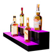 VEVOR LED Lighted Liquor Bottle Display, 2 Tiers 30 Inches, Illuminated Home Bar Shelf with RF Remote & App Control 7 Static Colors 1-4 H Timing, Acrylic Drinks Lighting Shelf for Holding 16 Bottles